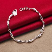 Vòng tay mạ bạc 925 hình giọt nước/giọt mưa dành cho nữ, phụ kiện thời trang quyến rũ cho đám cưới, lễ đính hôn, tiệc tùng. - Bạc - Xem 5