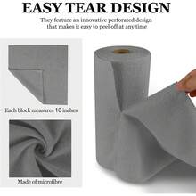 50-Pack Heavy Duty Microfiber Cleaning Cloths | Reusable & Lint-Free Rolls For Kitchen Grease, Glass, & Stove Tops - 預設 - 查看 10