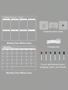 Bảng trắng treo tường bằng acrylic dùng để lập kế hoạch hàng tháng/hàng tuần, bảng ghi nhớ có thể xóa, lịch nhật ký. - Tấm acrylic treo - Xem 14