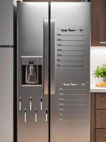 1 Bộ Bảng Tin Nhắn Từ Tính Có Thể Xóa Được Dán Tủ Lạnh, Bảng Lên Kế Hoạch Tuần Hình Chú Chó Con Dễ Thương, Nhãn Dán Bảng Trắng Từ Tính - Nhiều màu - Xem 8