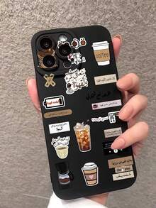 Bộ sticker dán điện thoại thời trang cá nhân hóa dành cho người yêu cà phê Ả Rập, bao gồm hình ảnh cà phê đá, hạt cà phê, câu nói tiếng Ả Rập và máy pha cà phê, ốp lưng điện thoại cao cấp chống sốc, bảo vệ ống kính camera, phù hợp với 17/17Pro/17Pro Max, 16, 15, 14, 13, 12, 11 Plus/Pro Max Series và Galaxy S/A Series, thích hợp làm quà tặng/trang trí lễ Phục Sinh, Giáng Sinh, Halloween cho bạn gái, bạn trai, bạn bè hoặc sinh nhật, phiên bản quốc tế, không phải phiên bản nội địa. - màu đen - Xem 1
