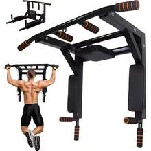 Wall-Mounted Pull-Up Bar - All-In-One Fitness System With Neck Weight Rack, Space-Saving Design, Sturdy Black Weightlifting Equipment, Suitable For Home Gym - Black - View 4