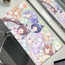 XXL Gamer Computer Desk Mat Nekopara Mouse Pad Cute Anime  Mousepad Carpet Office Laptop Mousemat Desktop Table Mat 900x400 - N1 - 查看 13