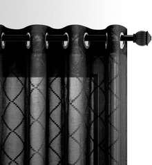 KOUFALL Black Curtains 108 Inches Long For Living Room 2 Panels Grommet Light Filtering Semi Sheer Drapes For Bedroom 52x108 Inch Length - ColorA - 查看 3