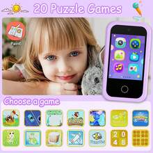 2.8英寸高清触摸屏儿童智能手机，双摄像头，32GB存储空间，支持12种语言，内置教育学习游戏，超长续航，卡通硅胶保护套，2026年圣诞节/生日完美礼物 - 彩色 - 查看 4