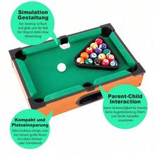 Compact Snooker Set With Mini Pool Table In The Bar, Suitable For Gatherings, Family Use, Outdoor Activities, Drinking Games, Including Ball Games - Wooden - View 6