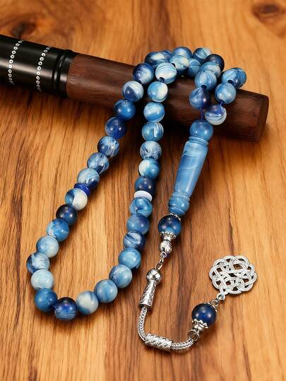 MONALLY Pulsera de 45 cuentas de estilo tradicional saudí, rosario de cuentas esencial para la oración islámica, accesorio de moda y diario para hombres del Medio Oriente