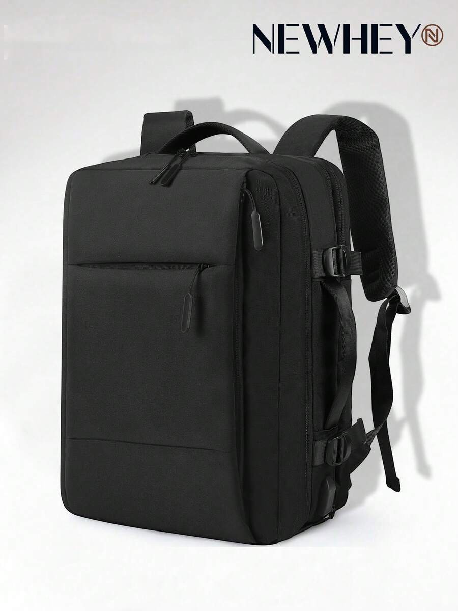 NEWHEY 旅行背包 15.6 英寸，符合航空旅行标准，可随身携带，可扩展笔记本电脑背包，男女通用，商务出行、短途旅行、周末旅行、大学旅行皆宜，带 USB 充电端口