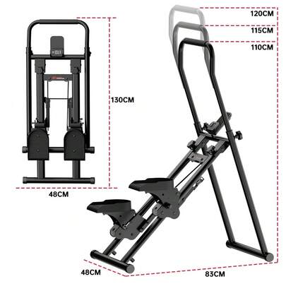 GartistGo Foldable Stair Stepper With Adjustable Handlebar & Pedals - Triangular Steel Frame, LCD Workout Display, Compact Home Climbing & Cardio Trainer