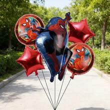 Marvel 5个全新蜘蛛侠铝箔气球套装，漫威英雄蜘蛛侠铝箔气球，生日派对装饰球，新年礼物，情人节礼物，复活节礼物 - 查看 7