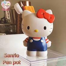 SANRIO （已授权）- 多功能收纳卡通创意简约桌面笔筒，化妆刷收纳管，桌面摆件，精美节日礼物笔筒，大容量办公桌整理刷DIY收纳管，塑料材质，小巧设计 - 彩色 - 查看 10