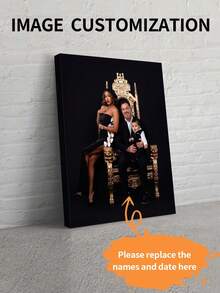 1pc Customizable Family Photo Canvas Framed Art, Personalized Family Canvas Painting, Multi-Functional Reusable Decorative Sophisticated Modern Colorful Custom Unique Ideal Gift From Printed Marketplace - Multicolor - View 3