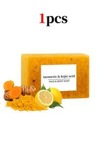 6/3/1块姜黄柠檬手工皂，每块100克，适用于洗脸、沐浴和清洁。泡沫丰富，深层清洁并滋润肌肤，采用精油制成。 - Lemon - 查看 10