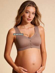 Hart & Haze 孕妇前开式无缝哺乳文胸 - 淺灰紫 - 查看 1