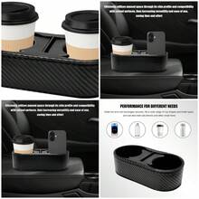 Soporte para tazas de coche, doble soporte para bebidas para auto multifuncional, organizador de concentral, 3 x 7 x 2 pulgadas, - A - Ver 1