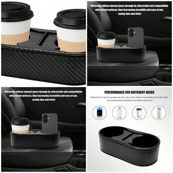 Soporte para tazas de coche, doble soporte para bebidas para auto multifuncional, organizador de concentral, 3 x 7 x 2 pulgadas,