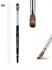 1 pieza Pincel de arte de uñas de cristal con patrón blanco sobre fondo negro, pincel de extensión de manicura francesa de marta - Multicolor - Ver 11