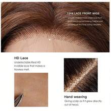 6/613 挑染金棕色直发假发，13x4蕾丝前巴西发假发，女士款，10英寸，150%密度 - S6/613 - 查看 5