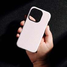 Pink Striped Shock-Proof Phone Case, Suitable For IPhone 17/16/15/14/13/12/11 Pro Max/Pro Plus/12 Mini/13 Mini, Galaxy S26 S25 S24 S23 S22 S21 Plus Ultra - Light Pink Stripes - View 2