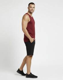 Kit 04 Men's Cotton Tank Top Shirt Comfortable Basic Plain - 酒紅色 - 查看 4