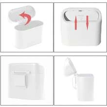 4PCS Portátil Cubo de Basura para Coche, Automóviles Accesorios Cubeta, Mini Cubo de Basura para Coche con Tapa,para Auto con 10 - A - Ver 6