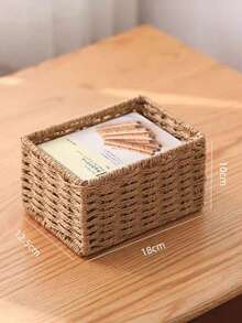 1/3件装手工编织收纳篮，浴室收纳篮，厨房零食架，办公书架，文具药盒，玩具篮，梳妆台化妆品收纳篮，家居装饰篮，礼品篮，化妆品篮，客厅收纳篮 - 駝色 - 查看 21