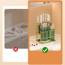 Organizador De Utensilios De Cocina Soporte De Cucharas de Cocina, Diseño practico y Multifuncional, Organizador de Cubiertos - Verde - Ver 8