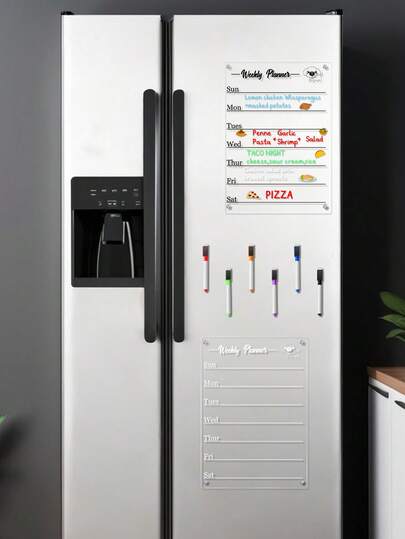 1 Set Magnetic Erasable Refrigerator Message Board, Cute Puppy Weekly Planner, Magnetic Whiteboard Sticker