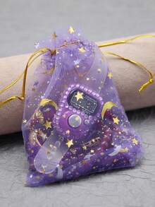 Bộ 1 vòng tay mặt dây chuyền hình sao và trăng kèm túi đựng có chức năng đếm, bộ đồ cầu nguyện Ramadan, túi quà in hình sao và trăng, quà tặng Ramadan, nhẫn Tasbih điện tử có chức năng đếm Ramadan. - Nhiều màu - Xem 11