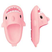 Women's Shark Slides Cloud Slippers - Novel Summer Open-Toe Slippers, Non-Slip Beach, Pool, And Shower Shoes With Cushioning Thick Sole - Màu Hồng  Dưa hấu - Xem 2