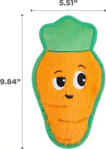 Outward Hound Tough Skinz Durable Squeaky Dog Toy With Two Tough Layers, Carrot, Multicolor, Medium - MàuB - Xem 6