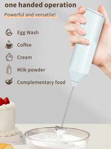 1pc Handheld Electric Egg Beater - Battery Powered Mini Mixer With Stainless Steel Whisk Attachments, Compact Lightweight Design For Eggs, Coffee, Tea, Pancake Batter - Plastic, Batteries Not Included - Multi-color Best-selling Egg Beater - View 14