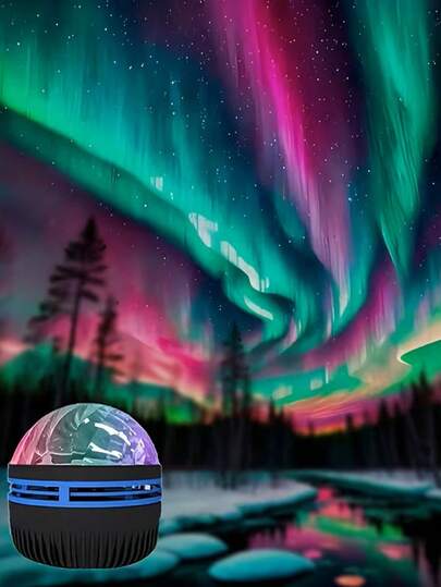 1个北极光魔幻投影灯，USB供电，多色灯光，夜灯，房间LED灯，仙女灯，家居装饰，USB灯，照明，毕业礼物，卧室/客厅装饰，节日/生日礼物，派对配件