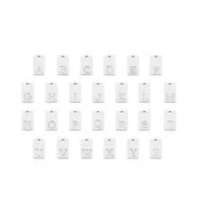 1 chiếc mặt dây chuyền hình chữ nhật bạc cổ điển mới, chữ cái đầu tên, chữ cái đầu tên, kèm dây chuyền bằng thép không gỉ dành cho nam giới. - Bạc - Xem 4