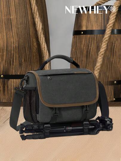 NEWHEY Crossbody Camera Bag Professional For DSLR/Mirrorless Cameras, Small Camera Case , Customizable Dividers With Tripod Holder & Rain Cover, Travel Camera Bags For Photographers