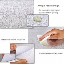 1 Roll Silver Self-Adhesive Aluminum Foil Wallpaper - Waterproof PVC Kitchen Oil-Proof Sticker, Suitable For Countertops, Cabinets, Furniture - Silver - View 8