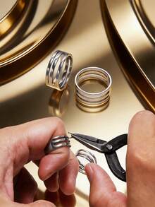 1/5/10/20/30/50/100 piezas Anillos divididos abiertos, anillos divididos convenientes adecuados para la fabricación de joyas, pulseras, collares - Amarillo Oro - Ver 7