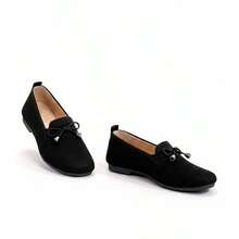 Mocassins de tecido preto com laço Aubrey - Preto - View 1