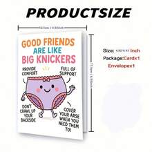 1张搞笑闺蜜生日贺卡，送给女性朋友，幽默设计：闺蜜就像大号内裤 - 查看 3
