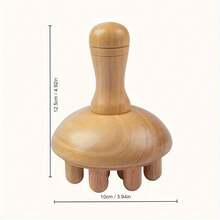 1pc Wooden Body Massager - Handmade Mushroom Shaped Massage Tool, Relieve Headache, Promote Lymphatic Drainage, Body Shaping And Scalp Relaxation, Daily Care For Women/Men, Christmas/New Year Healthy Gift - Chinese Mushroom Massage - View 3