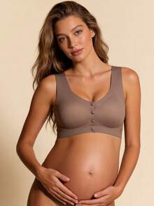 Hart & Haze 孕妇前开式无缝哺乳文胸 - 淺灰紫 - 查看 3