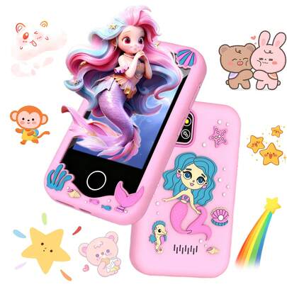 Girl's Toy Phone, 2.8-Inch Touchscreen, 8GB Storage Space, Dual Cameras, Fun Stories And Games, Perfect Birthday Toy For Children Aged 3-12