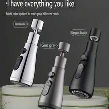 1pc 360° Rotating Faucet Sprayer Head Extender, 3 Spray Modes High Pressure Water Saving Faucet Adapter, Universal Fit For Kitchen Sink Washing Vegetables Dishes Hands - View 3