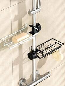 1/2pcs Faucet Stand With Sponge Holder, Soap And Brush Tray - Height And Direction Adjustable, Perfect For Bathroom And Shower Storage Of Towels And Shampoo, Bathroom Accessories - Multicolor - View 7