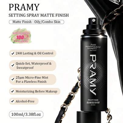 PRAMY Setting Spray MATTE FINISH, Hydrate, Illuminate, Set, Makeup Finishing Spray, Makeup Primer & Hydrating Setting Spray, Long-Lasting, Non-Removal, Oil Control, Smudge Proof, Lightweight, Breathable, Natural Look, For Beginner, For Women Daily Use, K-Beauty, Korean Makeup, GIFT, 3.4 Fl Oz/100ml