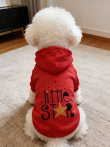 Red Little Star Print Pet Clothes, Festive Pet Apparel For Teddy And Small/Medium Dogs - Red - View 4