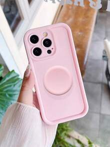 粉色支架砂岩手机壳，兼容苹果17 Pro Max/16/15/14/13/12/11，防摔保护套 - 粉色 - 查看 2