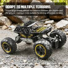 1辆2.4G遥控喷雾越野合金车，28厘米攀爬车，带灯光、大轮胎，适用于沙漠地形，户外电动玩具车，节日礼物 - 彩色 - 查看 7