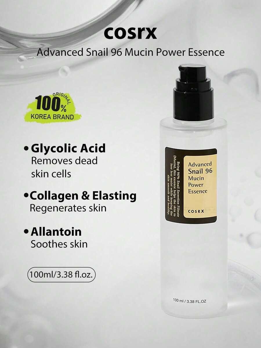 Esencia reparadora intensiva con 96% de filtrado de secreción de caracol, textura de esencia, reparación intensiva, hidratación profunda, minimización de poros, calmante y reconfortante, esencia reparadora, cosméticos coreanos, 100ml/3.38 Fl Oz. - 100 ml (3,38 onzas líquidas) - Ver 1