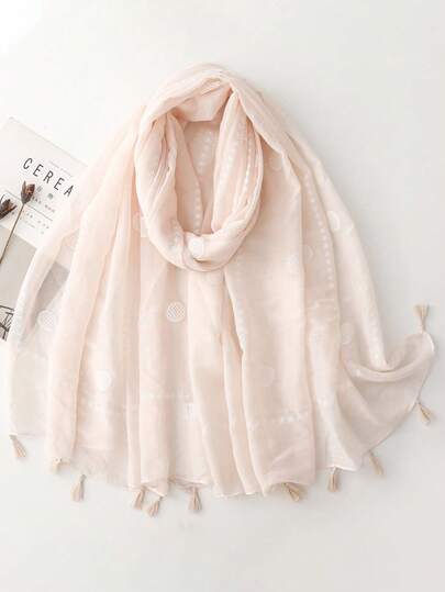 1pc Spring/Summer New Women's Solid Color Cotton And Hemp Jacquard Scarf Fashionable And Elegant Wrapping Headscarf Daily Evening Dress Travel Sunscreen Shawl And Festival Gifts